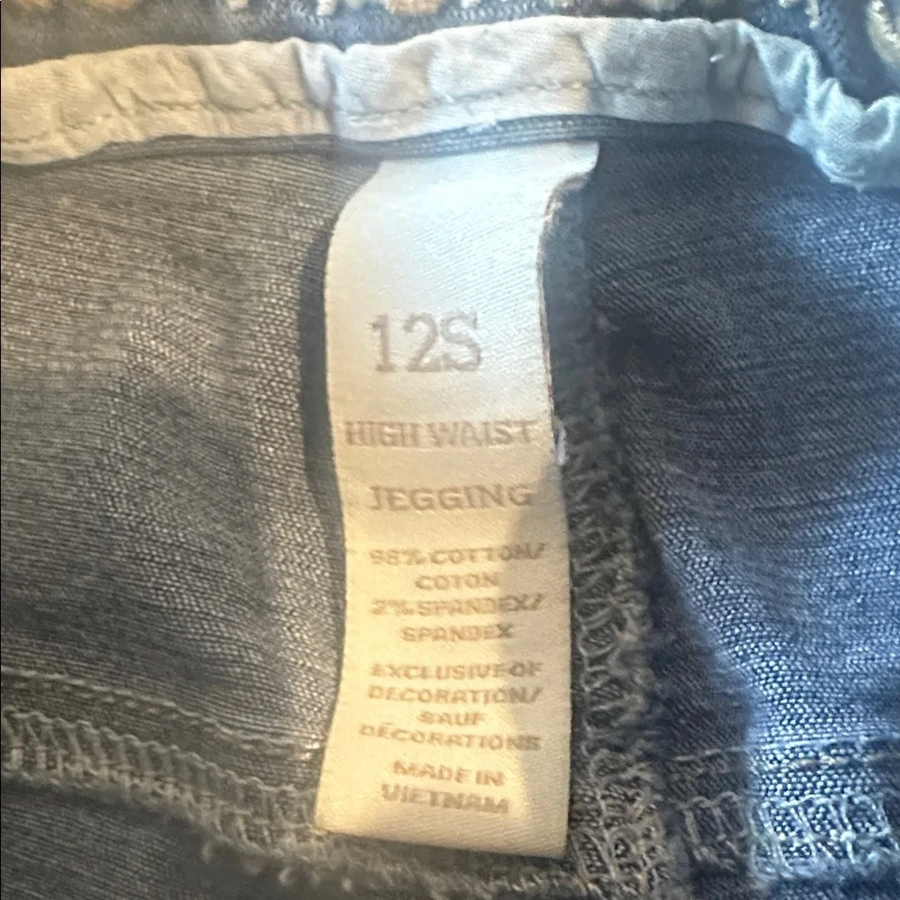 Justice Kids Distressed Blue Paint-Splatter Jeans Size 12